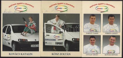 Sportolók által aláírt autogram kártyák: Kovács 'Kokó' István (1970-) ökölvívó, Gyulay Zso...