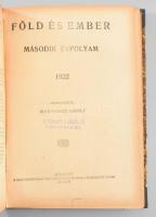 1921 - 1930 Föld és ember. Tudományos szemle folyóirat kötetei. Közte: 1921-1923 I-III. évf. [egybek...