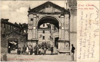 1908 Koper, Capodistria, Capo D'Istria; Porta della Muda / street view, gate (EK)