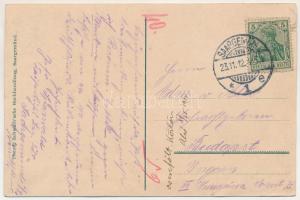 1912 Sarreguemines, Saargemünd; Capellenstrasse, Central Hotel, Kaiser's Kaffee Geschäft / stre...