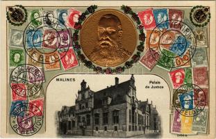 1907 Mechelen, Malines; Palais de Justice. Souvenir de Belgique. Artist. Atelier H. Guggenheim &...