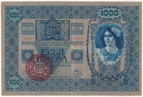 1902. 1000K "1630 50559" piros "MAGYARORSZÁG" felülbélyegzéssel T:F kis beszakad...