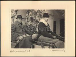 cca 1930 Orphanides János (1876-1939): Zichy vadászat. Fotoheliogravür, papír, jelzett, 13x18 cm
