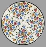 cca 1900 Városlőd falitál, mázrepedéssel, jelzett, d: 19 cm