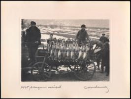 1925 Orphanides János (1876-1939): Esztergomi vadászat. Fotoheliogravür, papír, jelzett, 12x17 cm