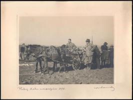 1931 Orphanides János (1876-1939): Páty, déli napozás (vadászat). Fotoheliogravür, papír, jelzett, 1...