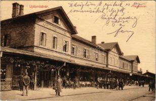1913 Dombóvár, Újdombóvár; pályaudvar, vasútállomás. Haasz Antal kiadása (EB)