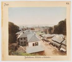 ca 1900 Kusakabe Kinbei, (1841-1932) Japán, Yokohama / Gésák kétoldalas albumin fotó Cholnoky Jenő (...