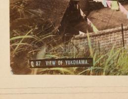 ca 1900 Kusakabe Kinbei, (1841-1932) Japán, Yokohama / Gésák kétoldalas albumin fotó Cholnoky Jenő (...