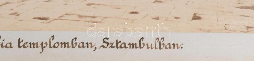 Berggren, Guillaume Gustave (1835-1920): Isztambul, Mosdók kút a Zsófia templomban Albumin fotó kart...