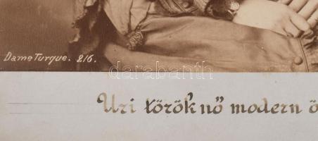 Berggren, Guillaume Gustave (1835-1920): Úri török nő modern öltözetben Albumin fotó kartonon Cholno...