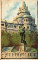 Budapest I. Halászbástya, Hunyadi szobor s: Fejes (Rb)