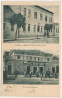1940 Dés, Dej; Scoala comerciala inf. si internatul, Teatrul Judetean / Kereskedelmi iskola és inter...
