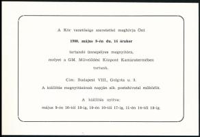 1980 Légrády Sándor ajánlása és sajátkezű aláírása bélyegkiállítási meghívón