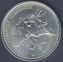 Németország 1990. "Európai valuta" fém emlékérem, közepén kivehető aranyozott 1M T:1,2