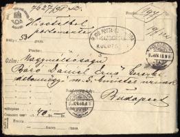 1898 Báró Dániel Ernő miniszternek szóló viaszpecsétes kolozsvári boríték