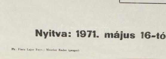 1971 Ország Lili kiállítása, Győri Műcsarnok, plakát, papír, olvashatatlan jelzéssel a plakáton, Győ...