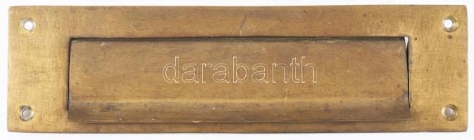 Régi bronz postaláda nyílás, 23x6,5 cm