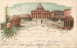 1898 Rome St Peter´s Basilica litho