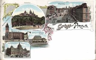 Praha with the National Theatre litho