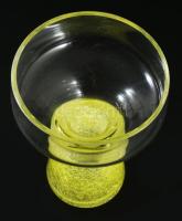 Karcag Berekfürdői fátyolüveg váza, jelzés nélkül, hibátlan, m: 14 cm