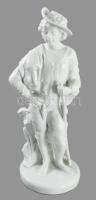 Herendi fehérmázas pásztor figura, jelzett, hibátlan, m: 26 cm