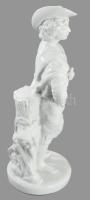 Herendi fehérmázas pásztor figura, jelzett, hibátlan, m: 26 cm