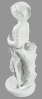 Herendi fehérmázas pásztor figura, jelzett, hibátlan, m: 26 cm