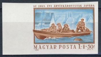 1965 Árvíz vágott ívszéli bélyeg