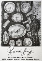 1975 Román György festőművész kiállítása, Hatvany Lajos Múzeum, Hatvan. Plakát, ofszet, papír, jelzé...