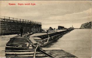 Tuapse, Port after the storm, jetty (EB)