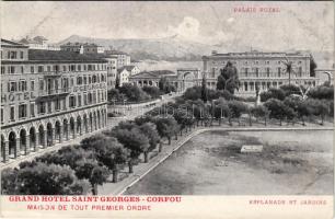 Corfu, Corfou, Kerkyra; Grand Hotel Saint Georges, Maison de tout premier ordre. Palais Royal, Espla...