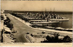 Volos, Notre Flotte a Volo / Hellenic Navy fleet at the port, battleships (Rb)