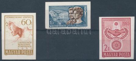 1965 Évfordulók - események III. 3 klf vágott bélyeg