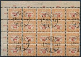 1921/1924 Hivatalos 500K ívsarki 25-ös tömb elfogazva