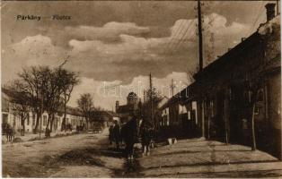 1916 Párkány, Parkan, Stúrovo; Fő utca háttérben az esztergomi Bazilika. Vasúti levelezőlapárusítás ...