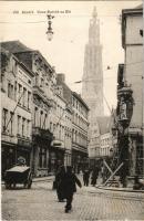 Antwerpen, Anvers; Vieux Marché au Blé / street view, café, shops