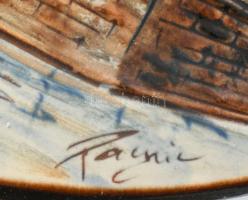 A Besalú-i kőhíd ábrázolásával készült falitál, hibátlan, d: 28 cm