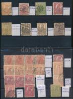 1919-től 25 db román bélyeg túlélő magyar bélyegzésekkel, 2 db stecklapon