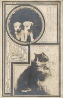 Cat and Puppies photo (EB)