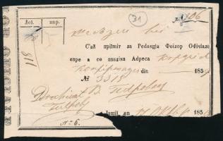 Románia 1859 Számla 60 lejről, sérült