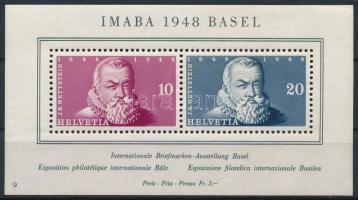 1948 IMABA bélyegkiállítás blokk Mi 13