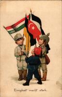 1916 Einigkeit macht stark! / WWI German and K.u.K. military, Viribus Unitis, Central Powers propaga...