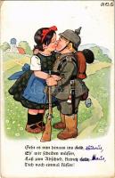 1916 Frohe Kindertage / WWI German children military art postcard s: P.O.Engelhard (EK)