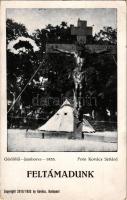 Gödöllő, Jamboree 1933 - Feltámadunk! A kép bal sarkában, Krisztus jobb kezénél a falombok a termész...