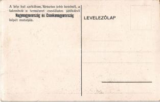 Gödöllő, Jamboree 1933 - Feltámadunk! A kép bal sarkában, Krisztus jobb kezénél a falombok a termész...