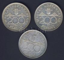 1992-94. 200Ft Ag "MNB" (2x) + "Deák" (1x) T:2,2-,3