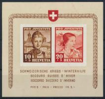 Svájc 1941 Pro Juventute blokk Mi 6 (Mi EUR 110.-) (gumihiba / gum disturbance)