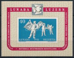 Svájc 1951 LUNABA bélyegkiállítás blokk Mi 14 (Mi EUR 260.-)