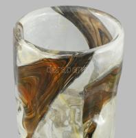 Mdina Glass design máltai üveg váza, jelzett, hibátlan, m: 20,5 cm